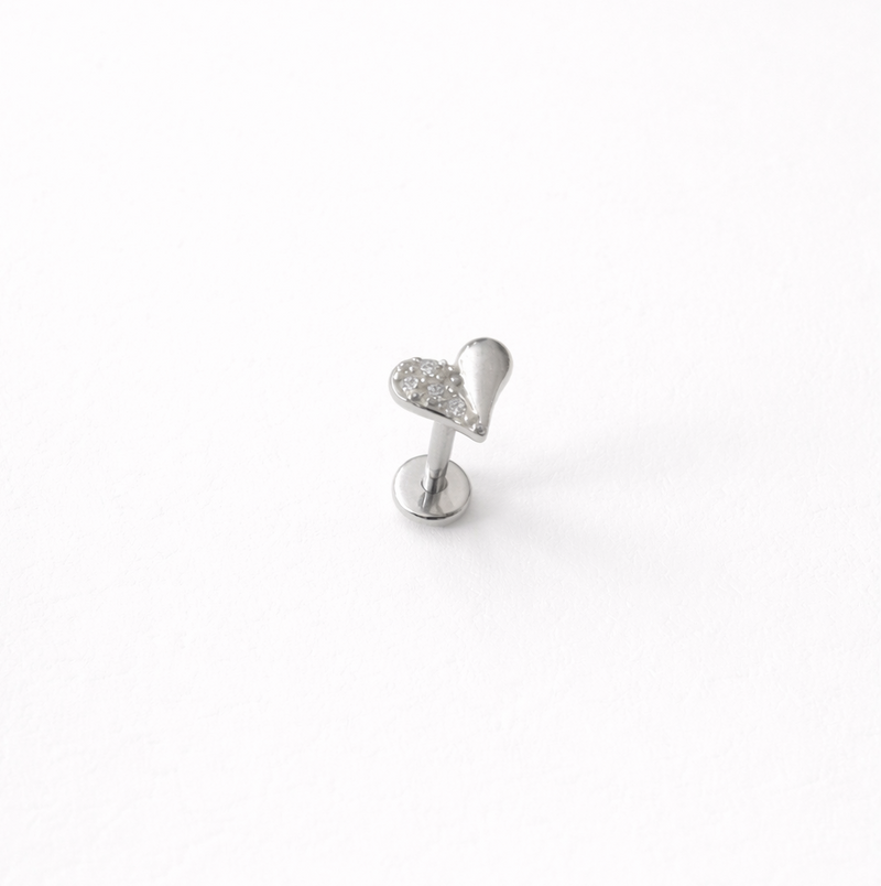 Barretta in acciaio chirurgico 316L con cuore zirconato