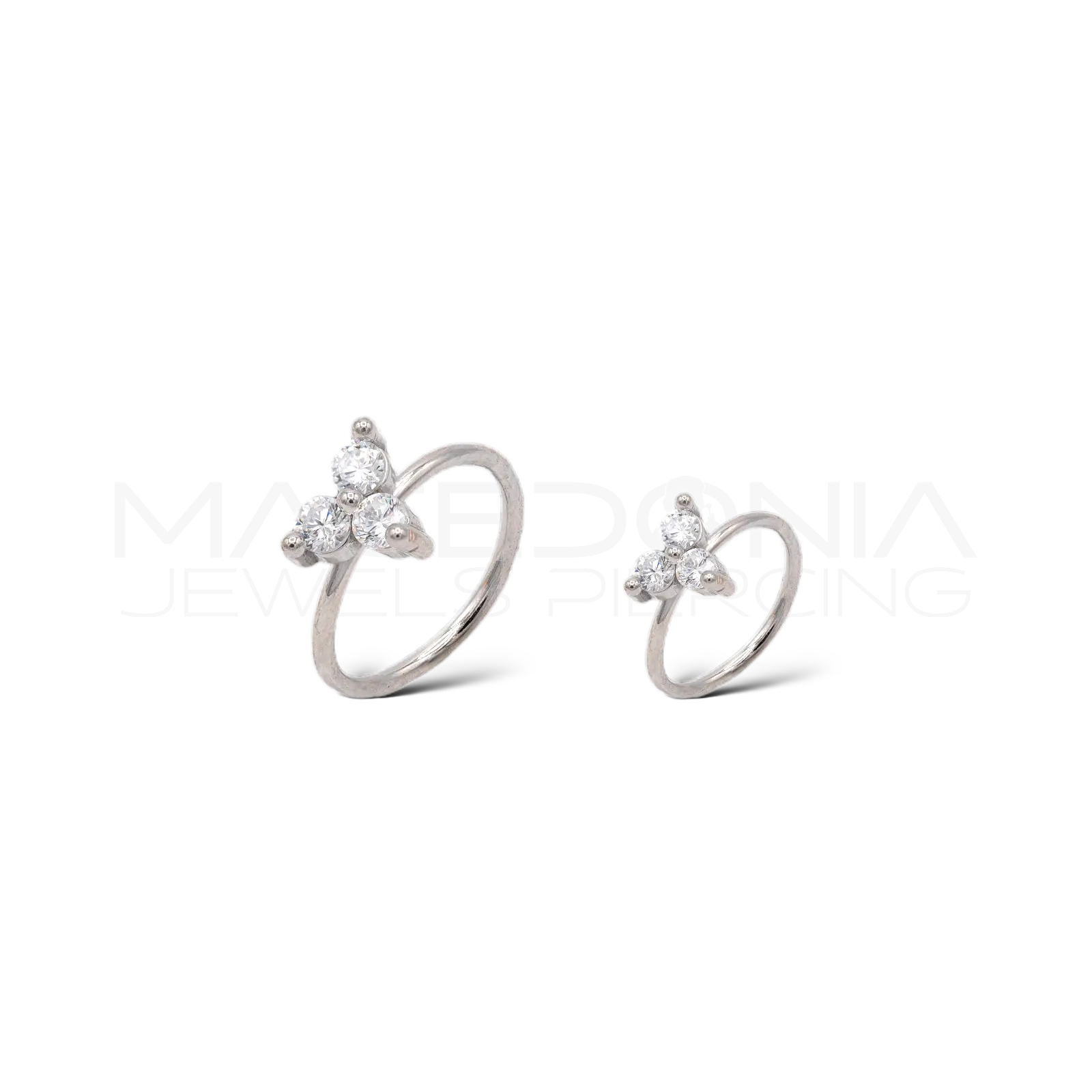 PIERCING A CERCHIO CON TRIFOGLIO CON ZIRCONI