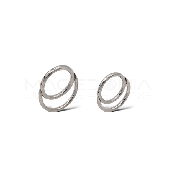 Piercing clicker in acciaio chirurgico 316L con doppia fascia