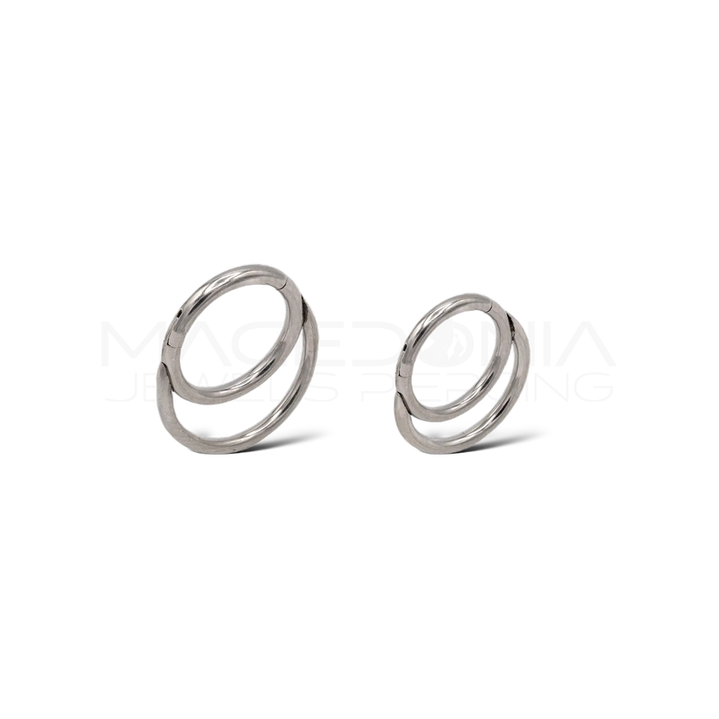 Piercing clicker in acciaio chirurgico 316L con doppia fascia
