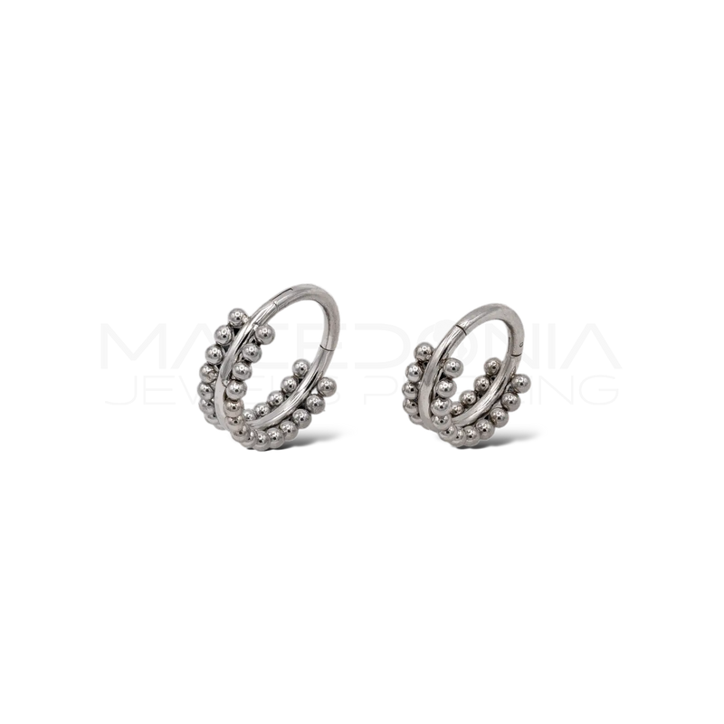 Piercing con doppia corona di palline in acciaio chirurgico 316L