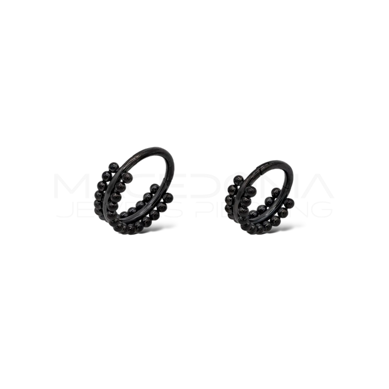 Piercing con doppia corona di palline in acciaio chirurgico 316L