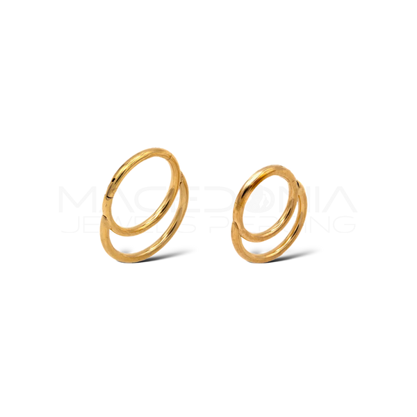 Piercing clicker in acciaio chirurgico 316L con doppia fascia