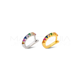 Orecchino Clicker in Argento 925 con Zirconi Colorati