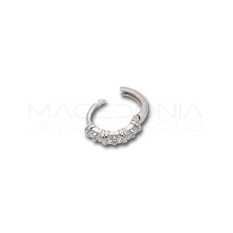 Orecchino in argento 925 a cerchio con zirconi