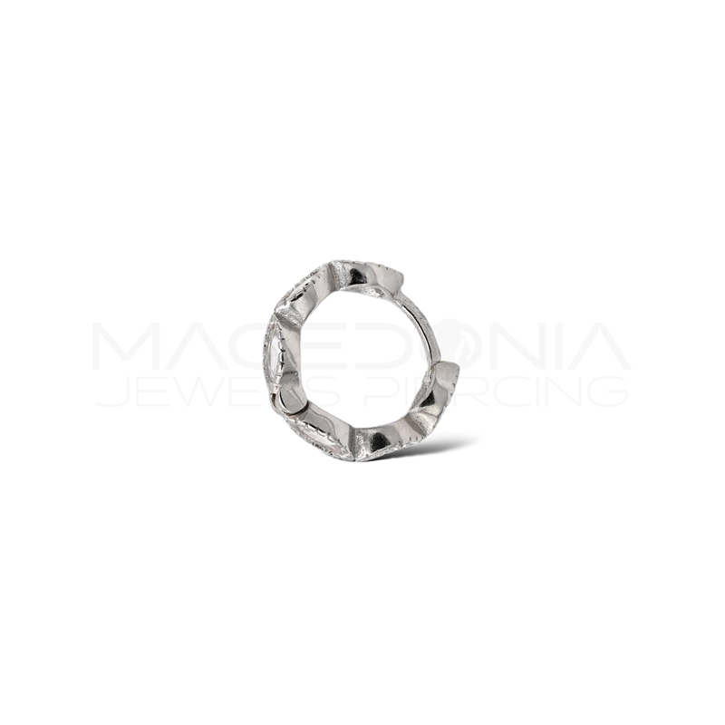 Orecchino Clicker in Argento 925 a Catena con Zirconi