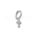 Orecchino Croce in Argento 925 con Zirconi