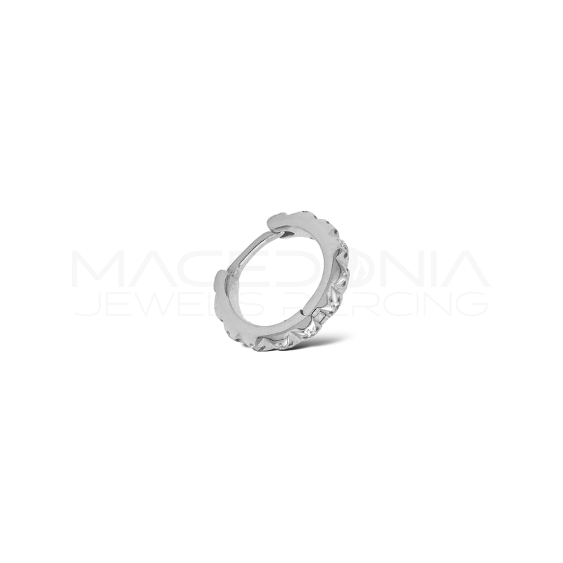 Orecchino Clicker in Argento 925 con Borchie e Zirconi