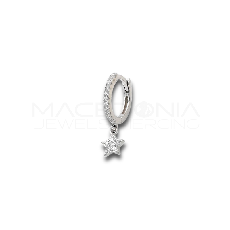 Orecchino Stella in Argento 925 con Zirconi