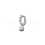 Orecchino in argento con ciondolo e zircone