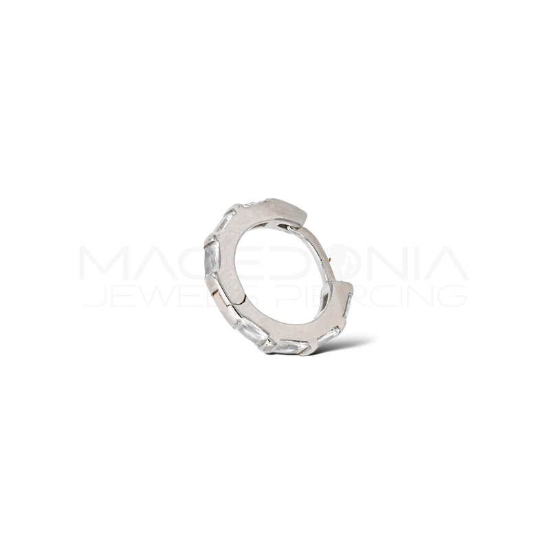 Orecchino Clicker in Argento 925 con Zircone