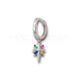 Orecchino Stella Cometa in Argento 925 con Zirconi Colorati