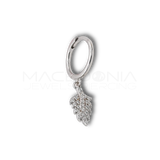 Orecchino Foglia in Argento 925 con Zirconi