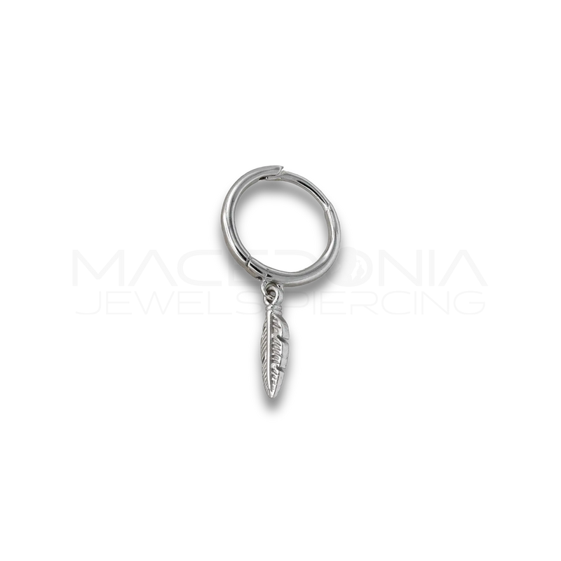 Orecchino Piuma in Argento 925