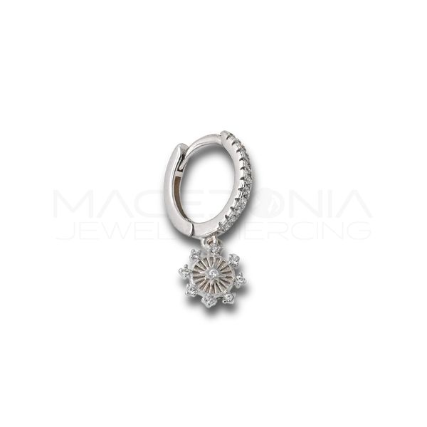 Orecchino Ruota in Argento 925 con Zirconi