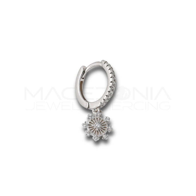 Orecchino Ruota in Argento 925 con Zirconi