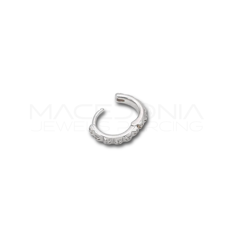 Orecchino Clicker in Argento 925 con Borchie e Zirconi