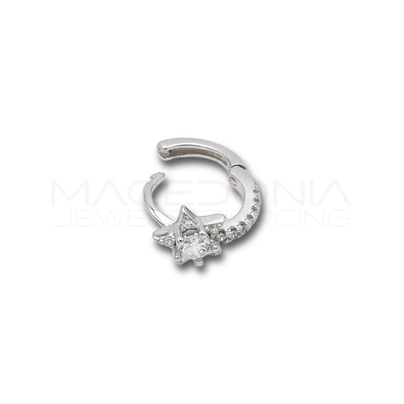Orecchini A Cerchio In Argento Sterling Con Micro Pavé Di Zirconi Cubici Trasparenti Platino 925mm Orecchini A Cerchio In Argento Sterling Con Micro Pavé Di Zirconi Cubici Trasparenti Platino 925mm