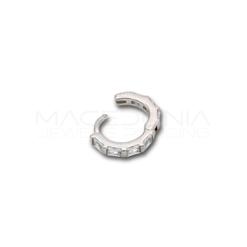 Orecchino Clicker in Argento 925 con Zircone