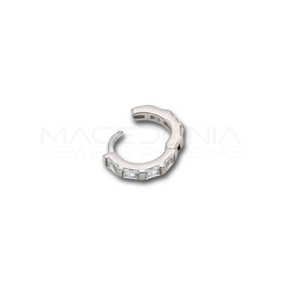Orecchino Clicker in Argento 925 con Zircone