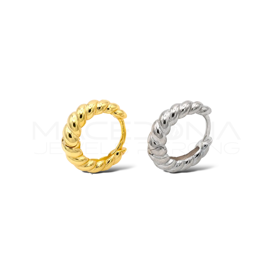 Orecchino in argento 925 a cerchio intrecciato