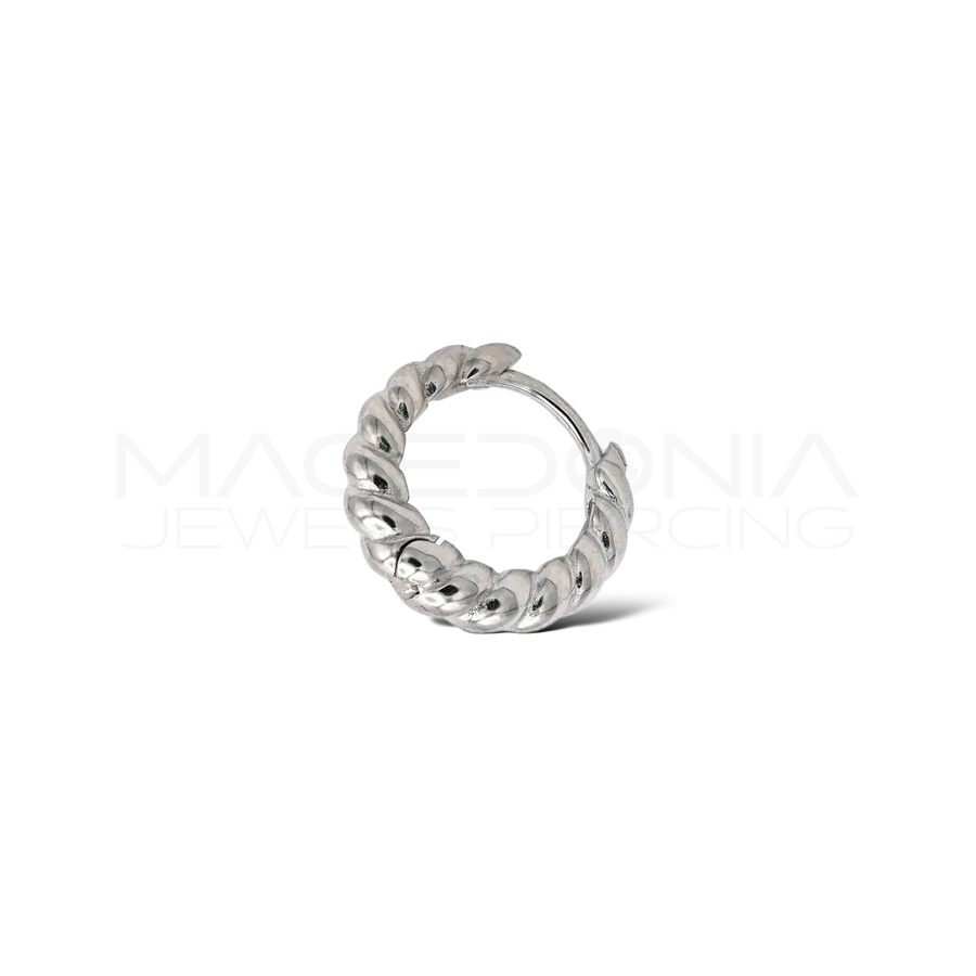 Orecchino in argento 925 a cerchio intrecciato