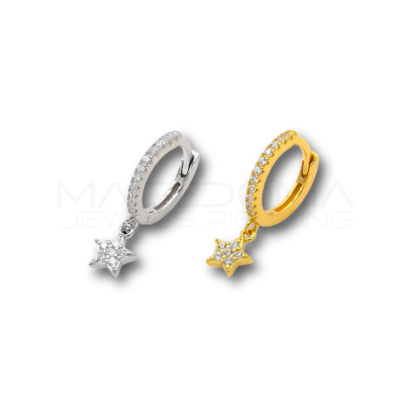 Orecchino Stella in Argento 925 con Zirconi