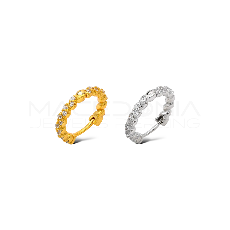 Orecchino Clicker in Argento 925 con Intreccio Zirconato