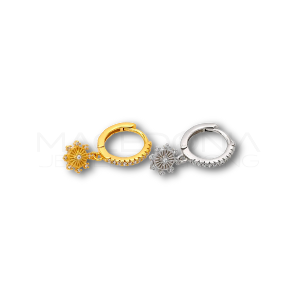 Orecchino Ruota in Argento 925 con Zirconi