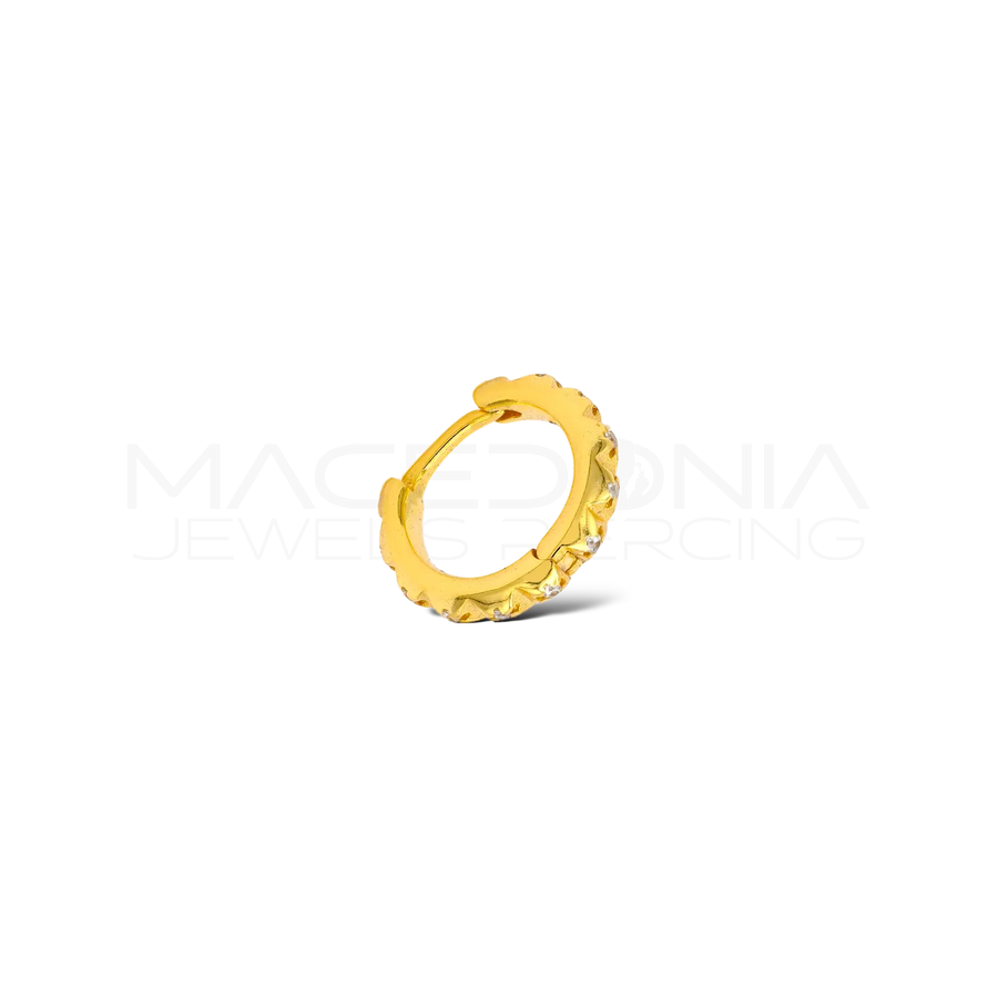 Orecchino Clicker in Argento 925 con Borchie e Zirconi