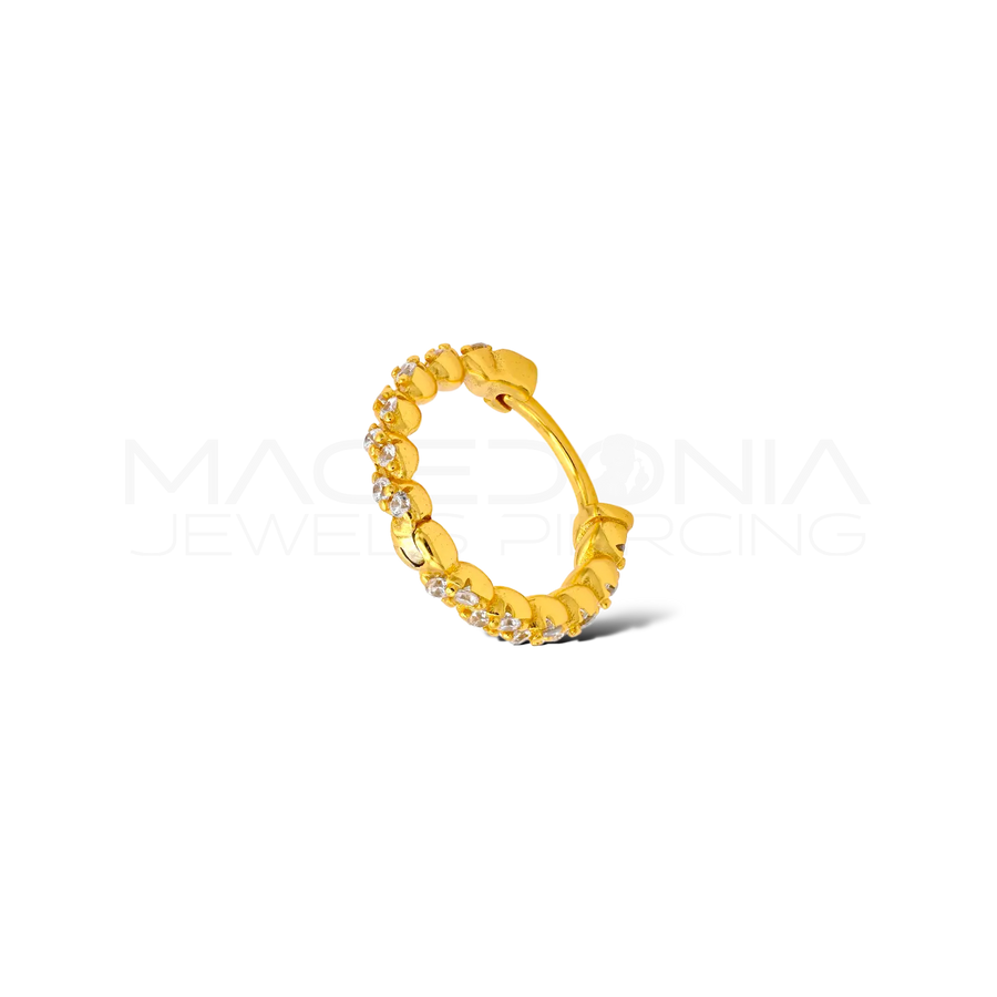 Orecchino Clicker in Argento 925 con Intreccio Zirconato