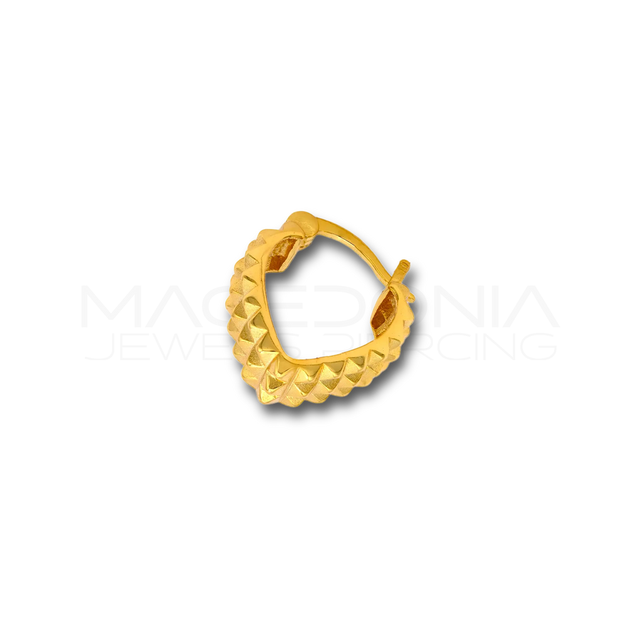 Orecchino Clicker in Argento 925 a Triangolo con Borchie