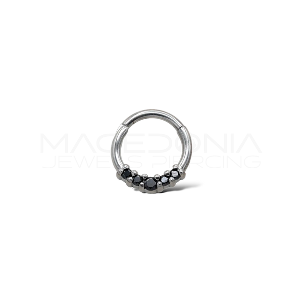 CERCHIO CON CORONA DI ZIRCONI COLORATI