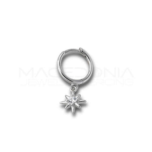 Orecchino Stella in Argento 925 con Zirconi