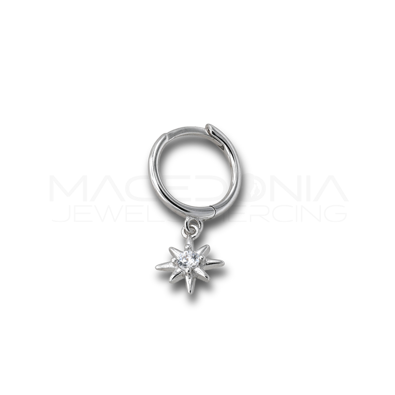 Orecchino Stella in Argento 925 con Zirconi