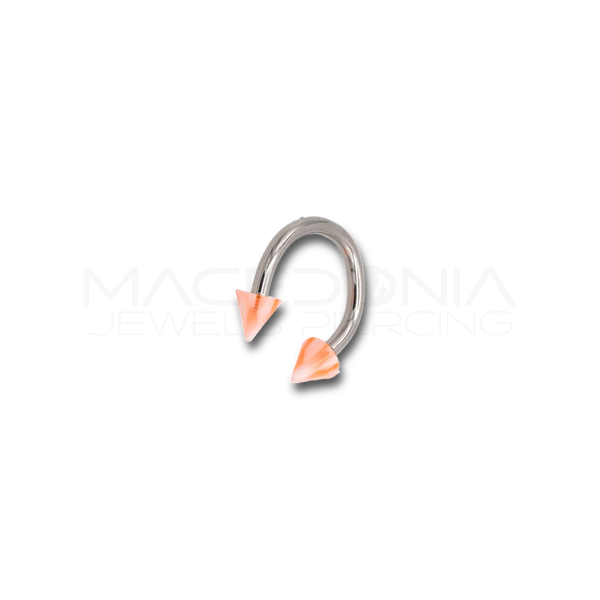 Piercing in acciaio chirurgico 316L con coni a strisce da 3 mm