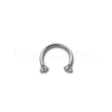 Piercing in acciaio chirurgico 316L con zirconi incastonati da 3 mm