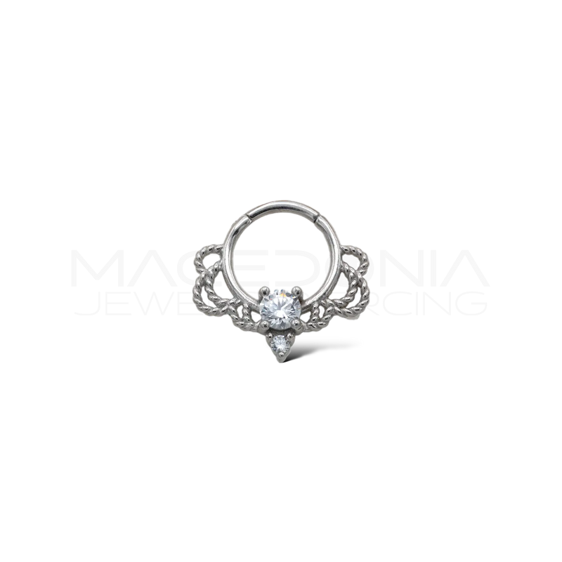CERCHIO CON CORONA E ZIRCONE