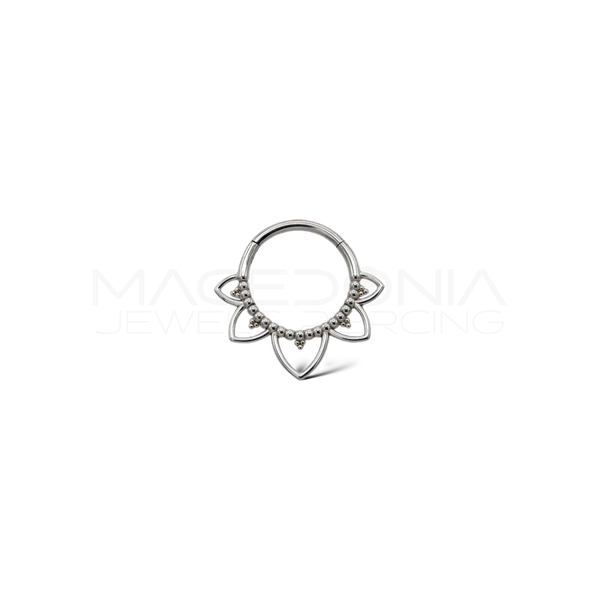 Piercing clicker a corona di petali in acciaio chirurgico 316L