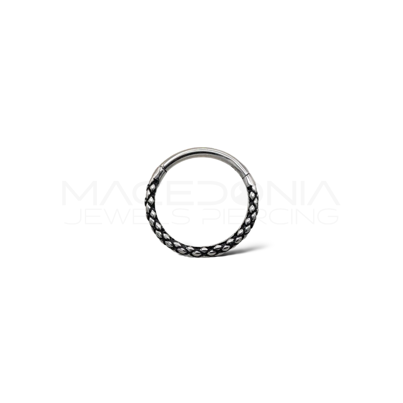 PIERCING A CERCHIO A PELLE DI RETTILE