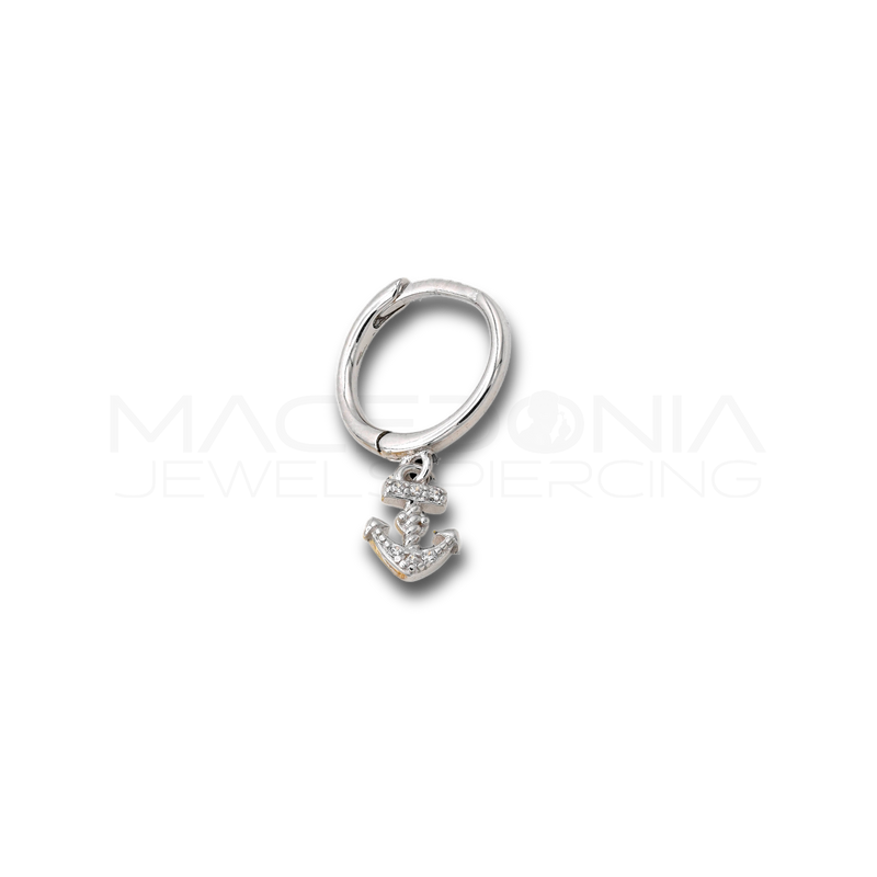 Orecchino con Ancora in Argento 925