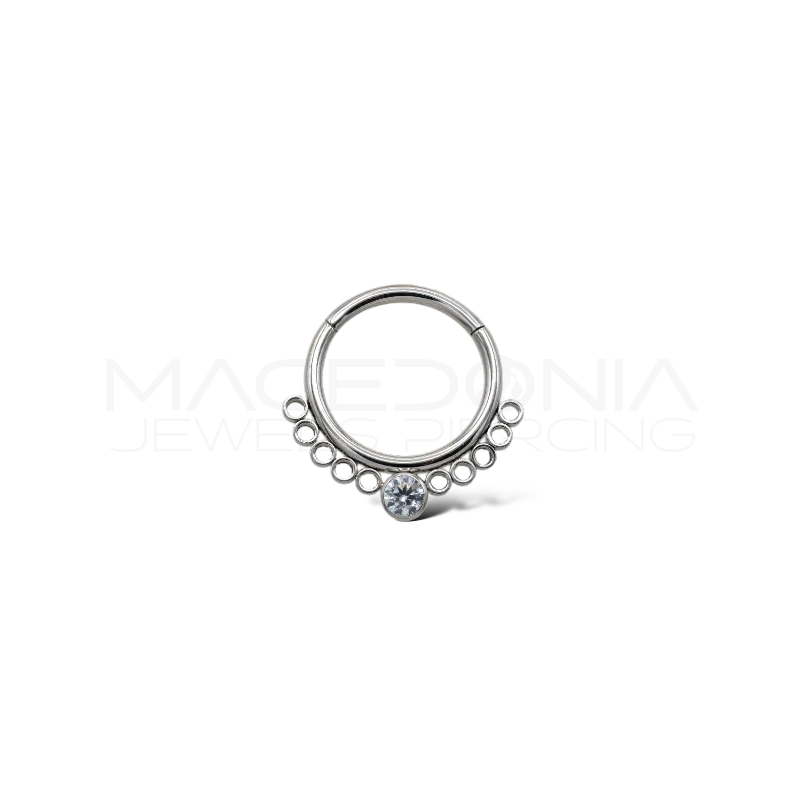 PIERCING CON CERCHI E ZIRCONE INCASTONATO