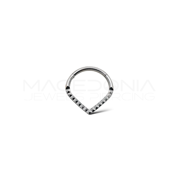 Piercing clicker in acciaio chirurgico 316L con design a piramide