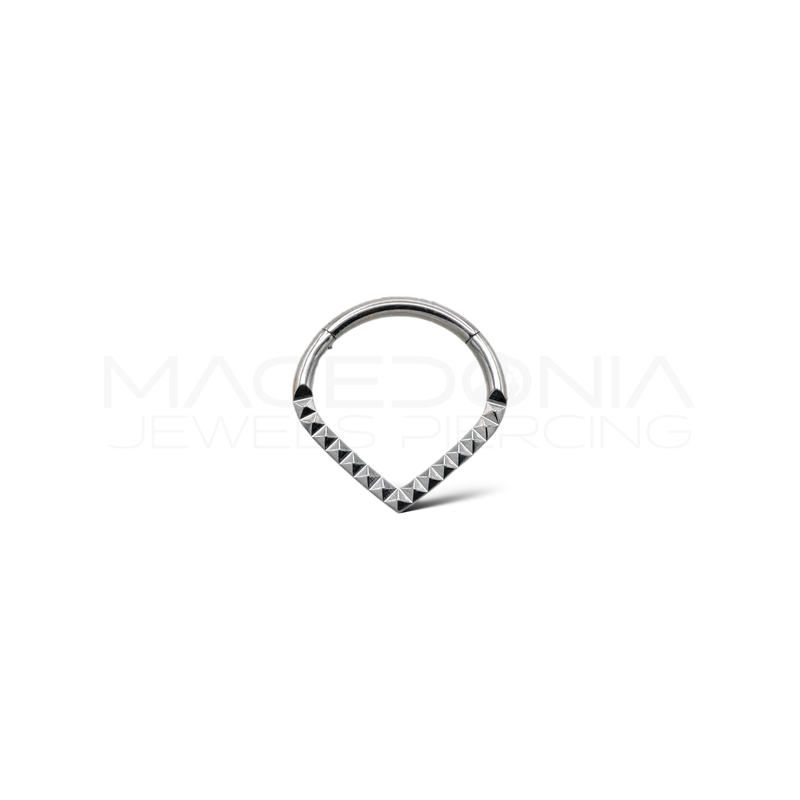 Piercing clicker in acciaio chirurgico 316L con design a piramide