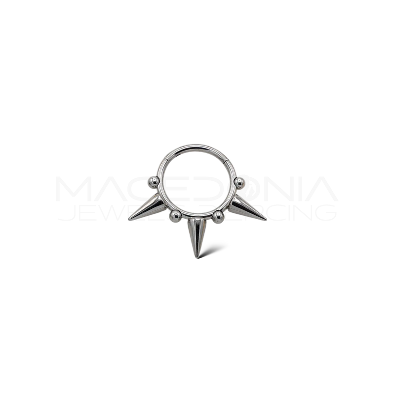 Piercing clicker con palline e coni a punta in acciaio chirurgico 316L  Descrizione: