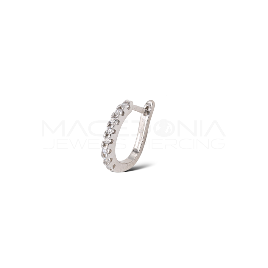 Orecchino a Cerchio con Zirconi in argento 925