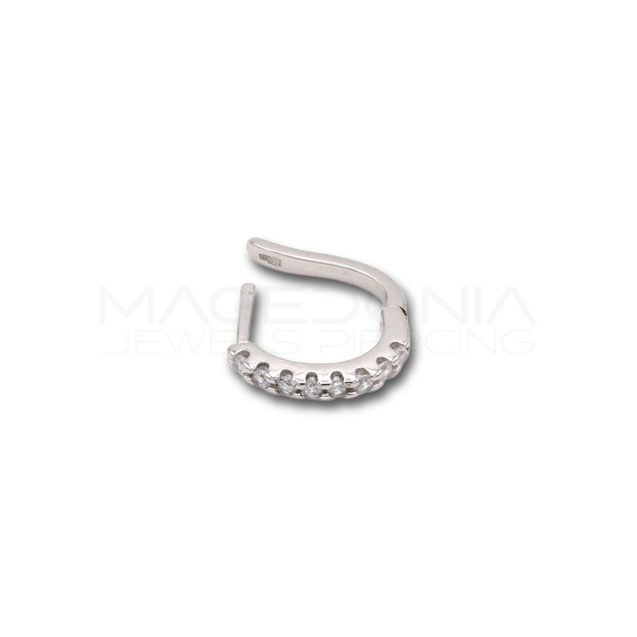 Orecchino a Cerchio con Zirconi in argento 925