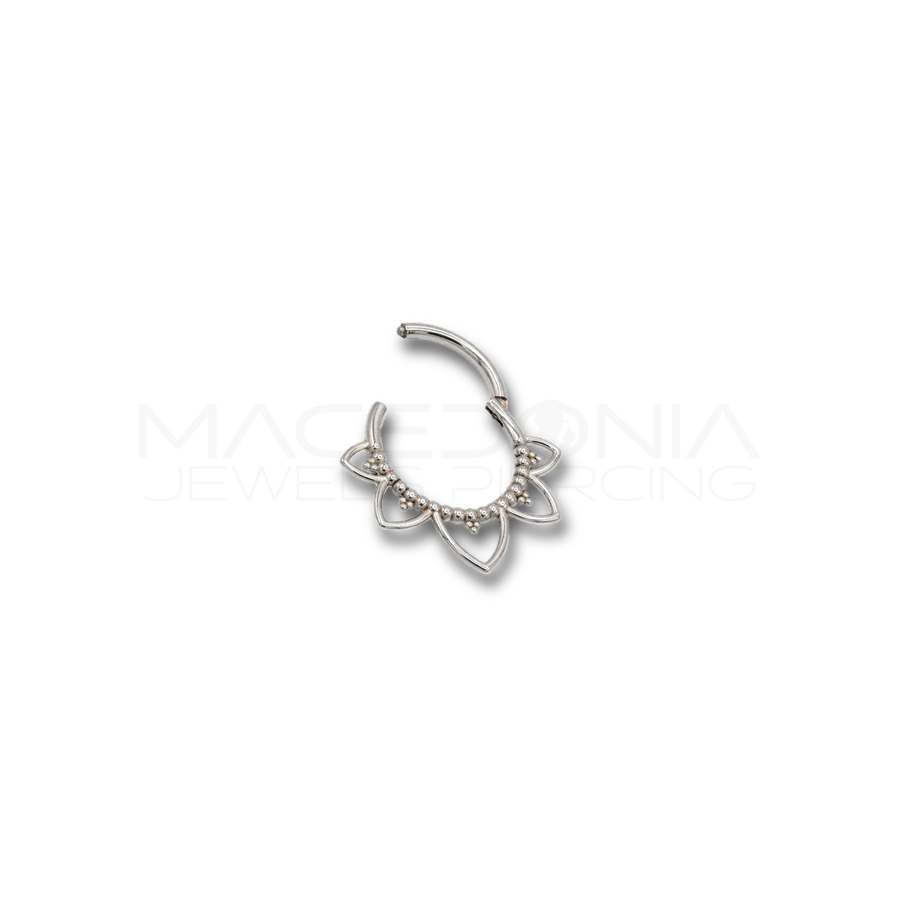 Piercing clicker a corona di petali in acciaio chirurgico 316L