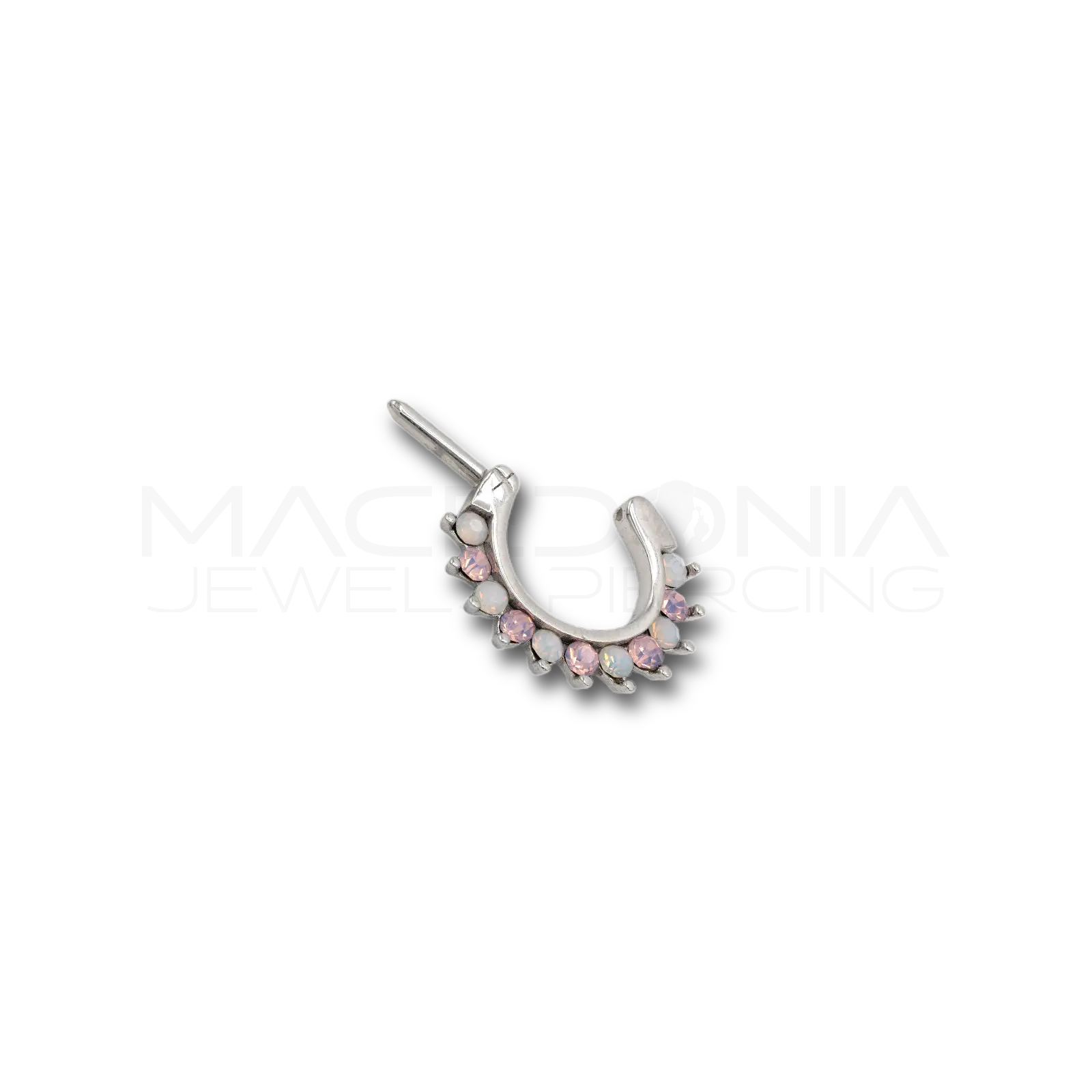 CLICKER CON ZIRCONI BIANCHI E ROSA