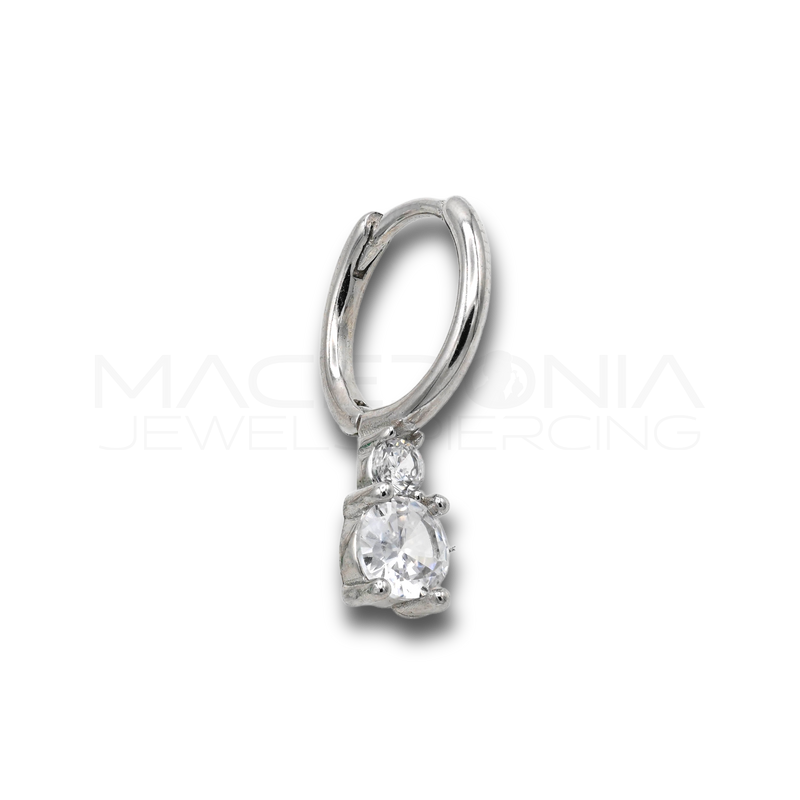Orecchino con Zircone in Argento 925 (Colore Argento)